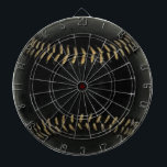 Baseballschwarz Dartscheibe<br><div class="desc">Ein Baseball zum Thema Sport in schwarz. Sie können das Design bearbeiten ('anpassen') und die Hintergrundfarbe ändern oder einen Namen zwischen den Nähten der Kugel hinzufügen</div>
