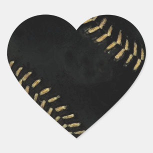 Baseballschwarz Herz-Aufkleber