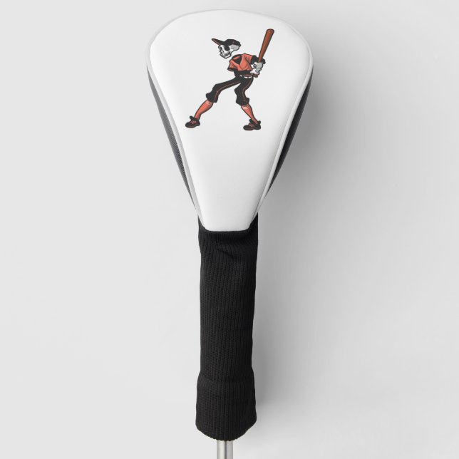 Baseballskelettdesign für Baseballspieler Golf Headcover (Vorderseite)