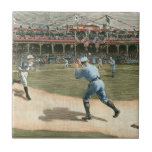 Baseballspiel der Nationalliga 1886 Fliese<br><div class="desc">Malerei eines Baseballspiels der National League aus dem Jahr 1886. Man kann praktisch die Erdnüsse riechen,  Popcorn und Staub des Innenfeldes,  die von diesem Stück ausgehen. Das wäre eine tolle Ergänzung zu Ihrer Zuhause!</div>