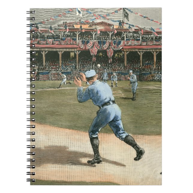 Baseballspiel der Nationalliga 1886 Notizblock (Vorderseite)