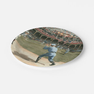 Baseballspiel der Nationalliga 1886 Pappteller
