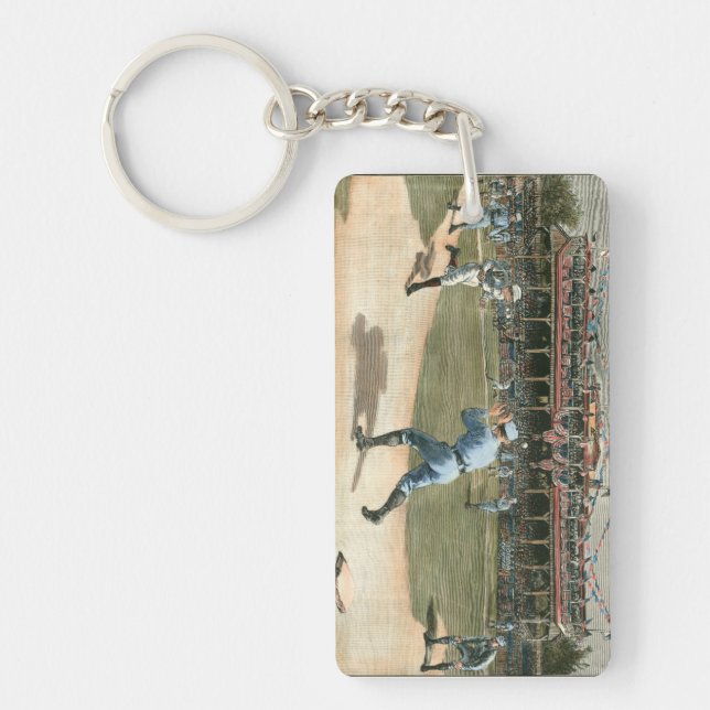 Baseballspiel der Nationalliga 1886 Schlüsselanhänger (Vorderseite)