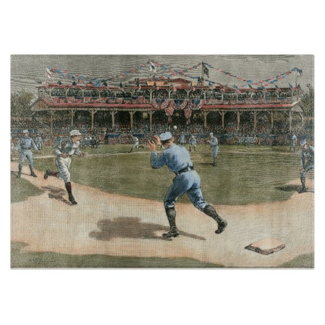 Baseballspiel der Nationalliga 1886 Schneidebrett (Vorderseite)