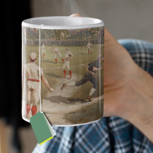 Baseballspiel der Vintagen 1800er Kaffeetasse (Von Creator hochgeladen)