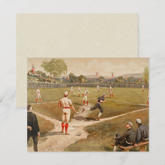 Baseballspiel der Vintagen 1800er Karte (Vorne/Hinten)