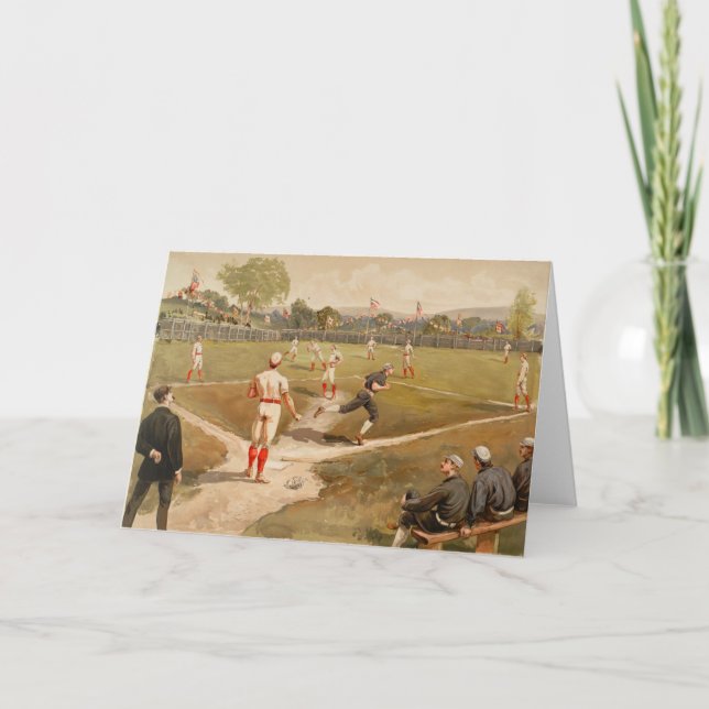 Baseballspiel der Vintagen 1800er Karte (Vorderseite)