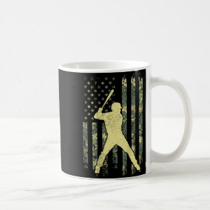 Baseballspieler Amerikanische Flagge Camo USA Patr Kaffeetasse