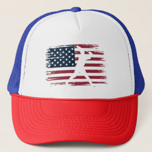 Baseballspieler Amerikanische Flagge USA Camouflag Truckerkappe