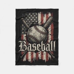 Baseballspieler Amerikanische Flagge USA Patriotis Fleecedecke