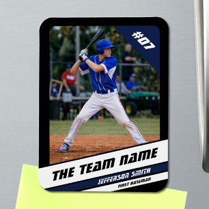 Baseballspieler Anpassbar Schwarz Blau Magnet