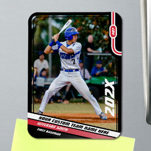 Baseballspieler Benutzerdefiniert Rot Magnet