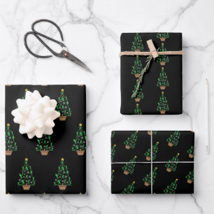 Baseballspieler-Christbaum Geschenkpapier Set