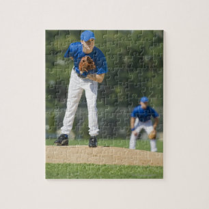 Baseballspieler, der sich darauf vorbereitet, den