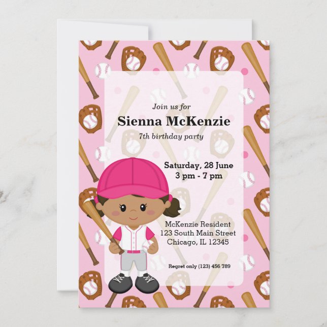 Baseballspieler Einladung (Vorderseite)