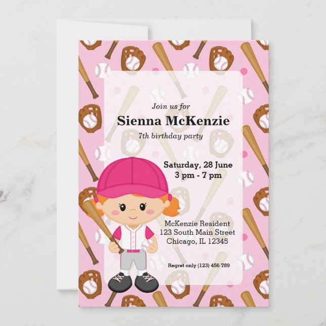 Baseballspieler Einladung (Vorderseite)