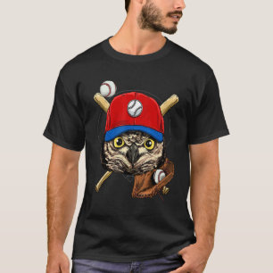 Baseballspieler Eule Vogel Werfer Fänger Baseball T-Shirt