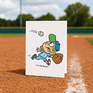 Baseballspieler fängt Ball mitten im Sprung Einladung