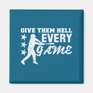 Baseballspieler geben jeder Illustration die Hölle Magnet