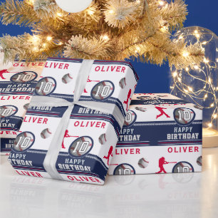 Baseballspieler Geburtstagsfeier Geschenkpapier