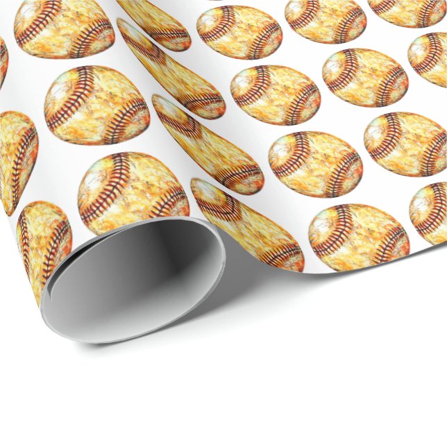 Baseballspieler Geschenkpapier (Rolleneckpunkt)