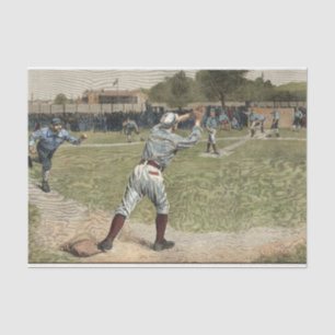 Baseballspieler in zweiter Base ausgeworfen Seidenpapier