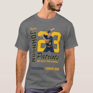 Baseballspieler-individualisiertes Foto-Trikot Num T-Shirt