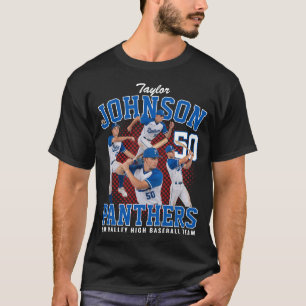 Baseballspieler individuelles Foto Retro Bootleg T-Shirt