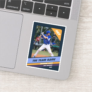 Baseballspieler individuelles Geschenk Dunkelblau Aufkleber