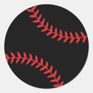 Baseballspieler Mama Rot und Schwarz Baseball Lieb Runder Aufkleber