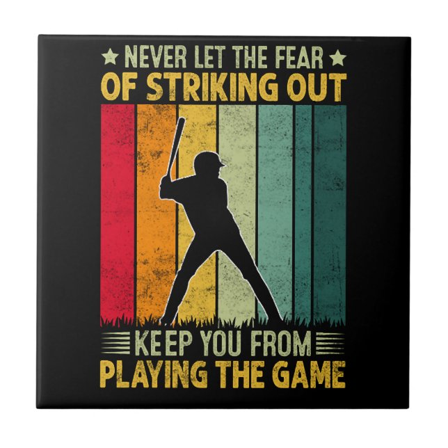 Baseballspieler-Motivation Fliese (Vorderseite)