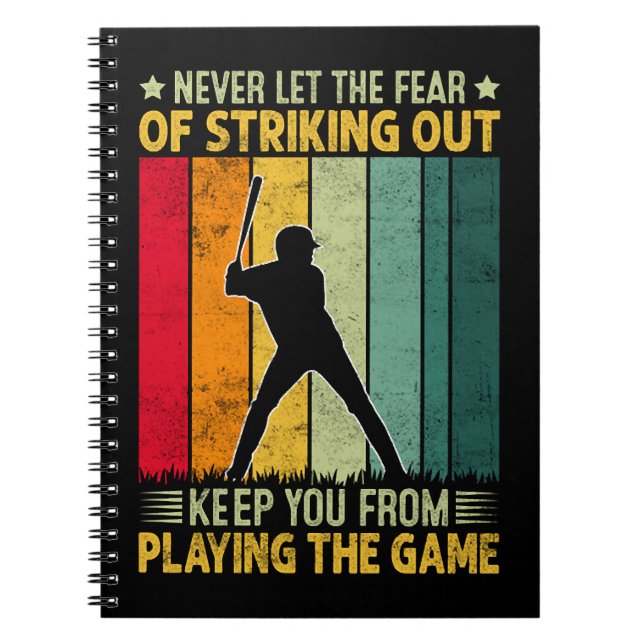 Baseballspieler-Motivation Notizblock (Vorderseite)