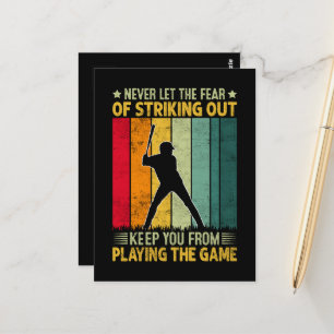 Baseballspieler-Motivation Postkarte