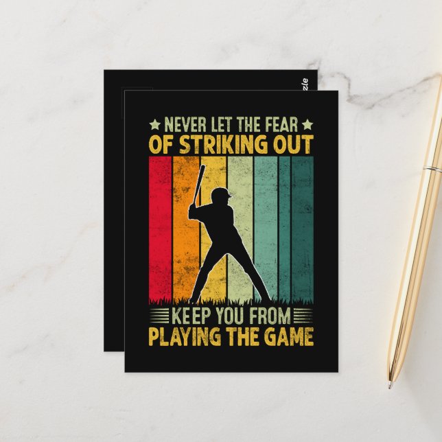 Baseballspieler-Motivation Postkarte (Vorderseite/Rückseite Beispiel)