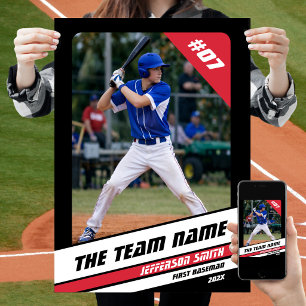 Baseballspieler-Personalisiertes Geschenk Schwarz Poster
