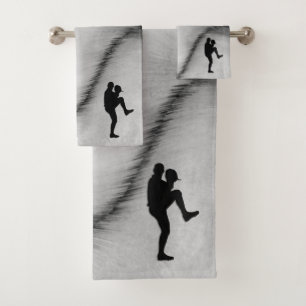 Baseballspieler Pitcher Ausholung Badhandtuch Set