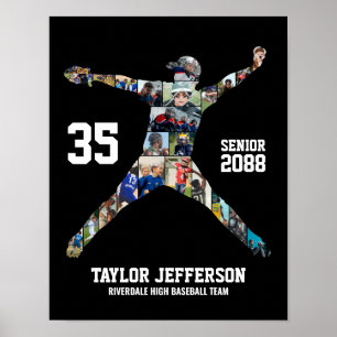 Baseballspieler Pitcher Sports Foto Collage Poster