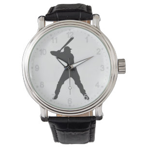 Baseballspieler-Silhouette Armbanduhr