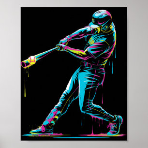 Baseballspieler tropft auf Home Plate1 Poster