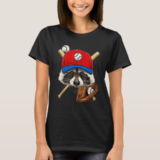 Baseballspieler Waschbär Pitcher Catcher Baseball  T-Shirt