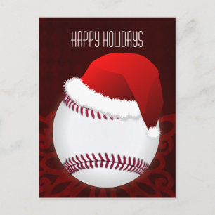 Baseballspieler-Weihnachtskarten Feiertagspostkarte