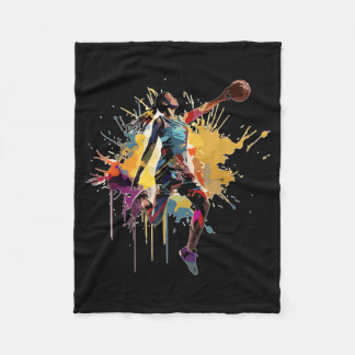 Baseballspielerin Frau Farbspritzer Damen Baseball Fleecedecke