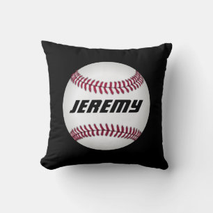 Baseballsport fügt personalisiert schwarz Ihren Te Kissen
