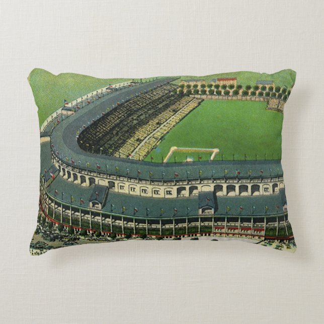 Baseballstadion für Vintage Sportarten, Luftsicht Dekokissen (Vorderseite)