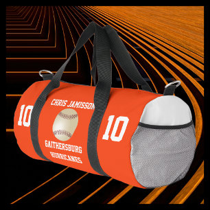 Baseballteam, Coach Player Orange Personalisiert Duffle Bag