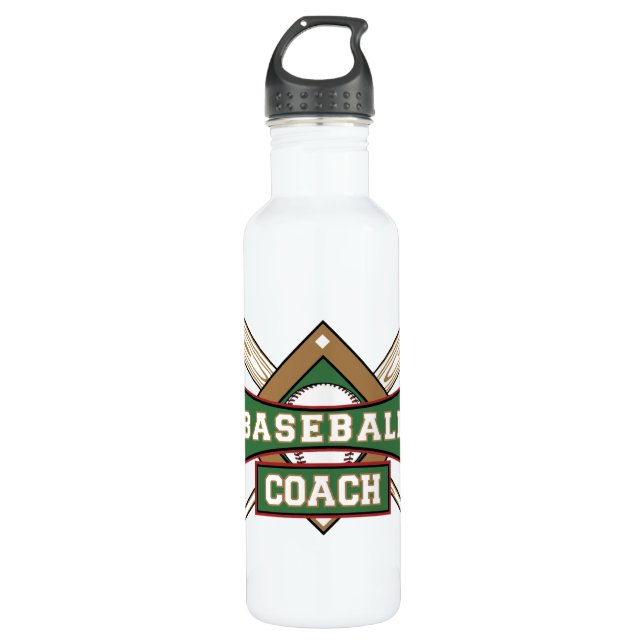 Baseballtrainer Edelstahlflasche (Vorderseite)