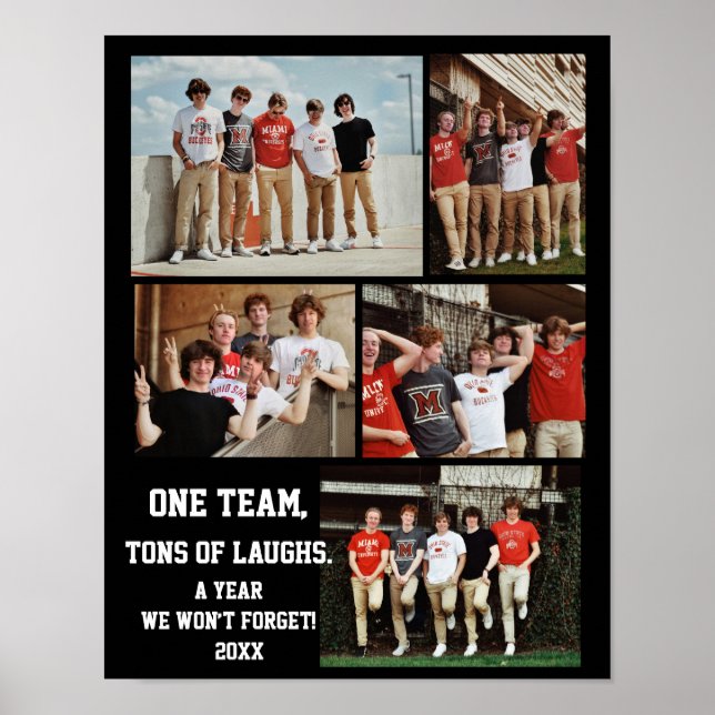 Baseballtrainer-Fotocollage Name Team # Poster (Vorne)
