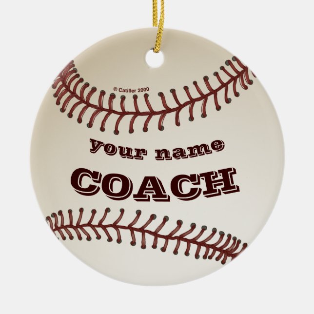 Baseballtrainer Keramik Ornament (Vorne)