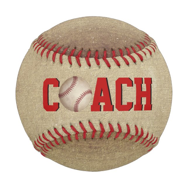 Baseballtrainer mit Ball auf Sepia (Vorderseite)