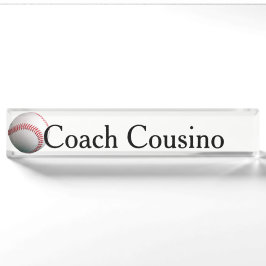 Baseballtrainer-Nummernschild für Schreibtisch Namensplakette